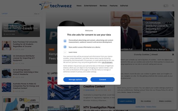 Screenshot of techweez.com