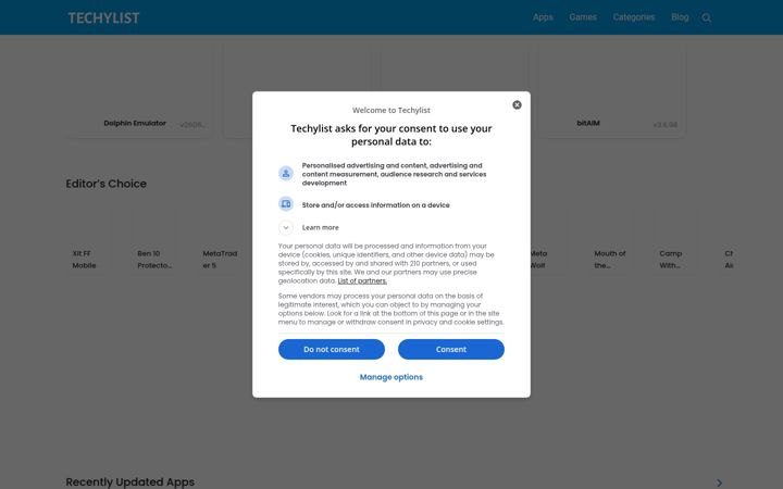 Screenshot van techylist.com