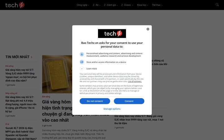 Screenshot of techz.vn