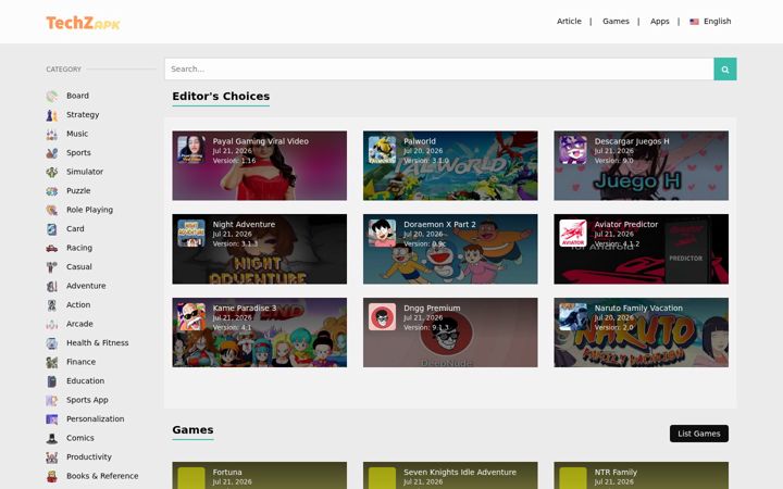 Ekrānuzņēmums no techzapk.net