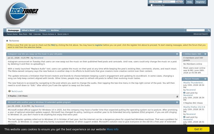 Screenshot of techzonez.com