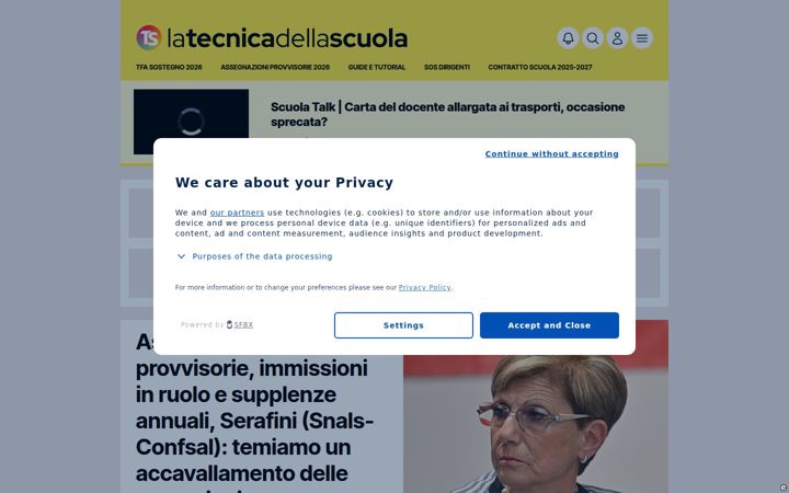 Screenshot of tecnicadellascuola.it