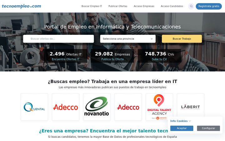 Snímek obrazovky tecnoempleo.com