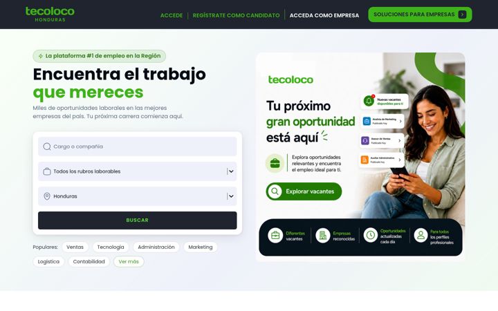 Screenshot of tecoloco.com.hn
