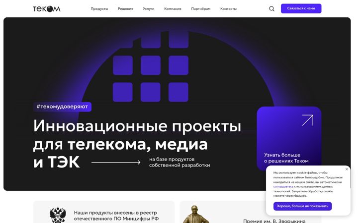 Screenshot of tecomgroup.ru