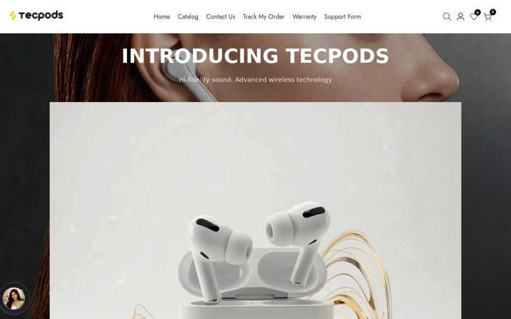 Screenshot του tecpods.com