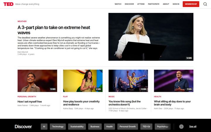 Captură de ecran a ted.com