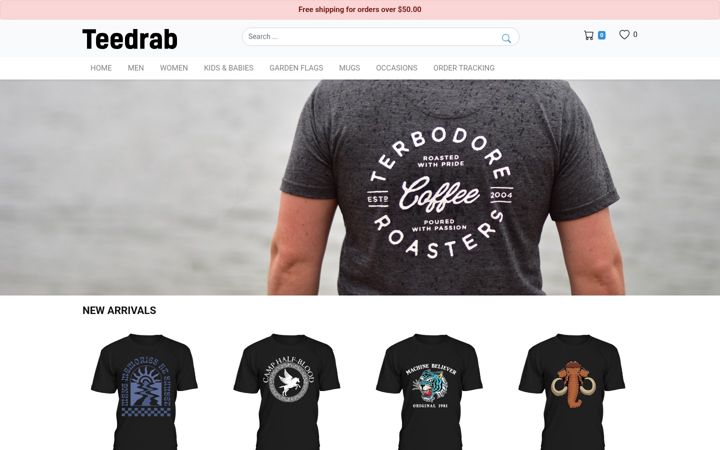 Screenshot of teedrab.com
