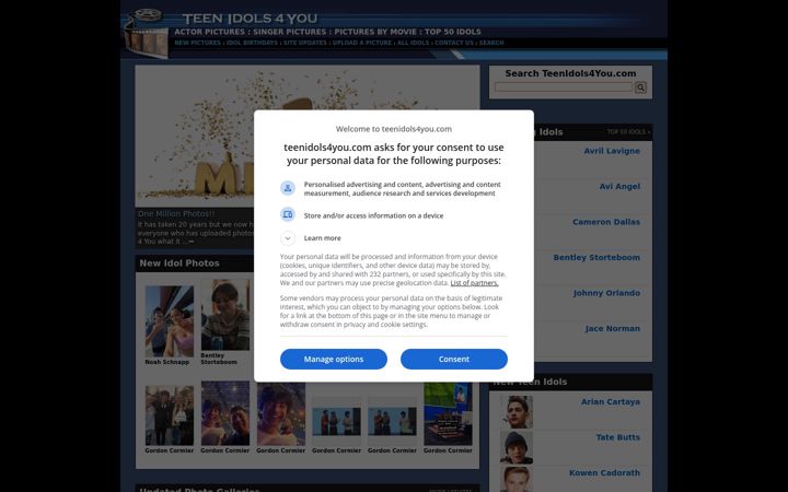 Screenshot of teenidols4you.com