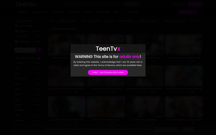 Screenshot of teentvx.com