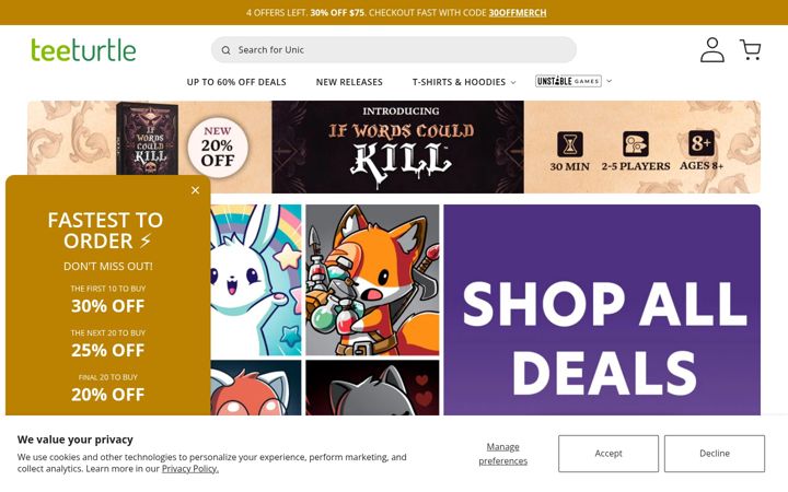 Screenshot of teeturtle.com