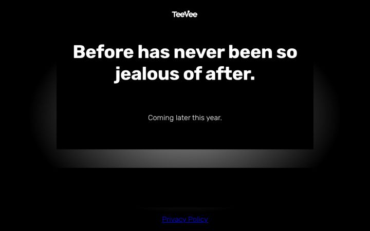 Screenshot stránky teevee.com