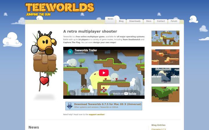 Screenshot of teeworlds.com