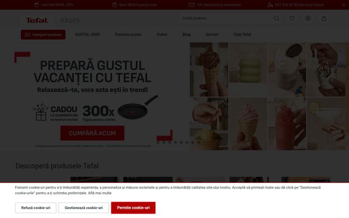 Screenshot van tefal.ro