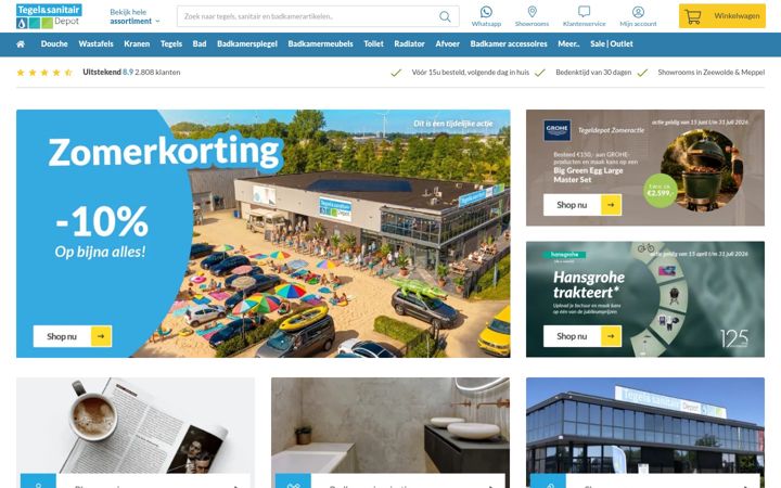 Captura de ecrã de tegeldepot.nl