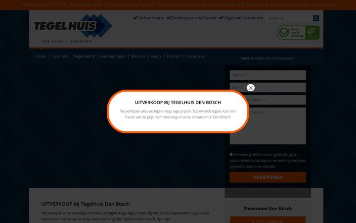 Screenshot di tegelhuisdenbosch.nl