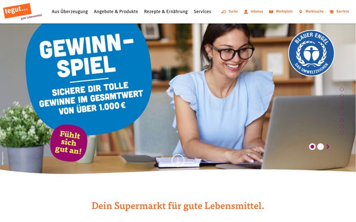 Screenshot of tegut.com