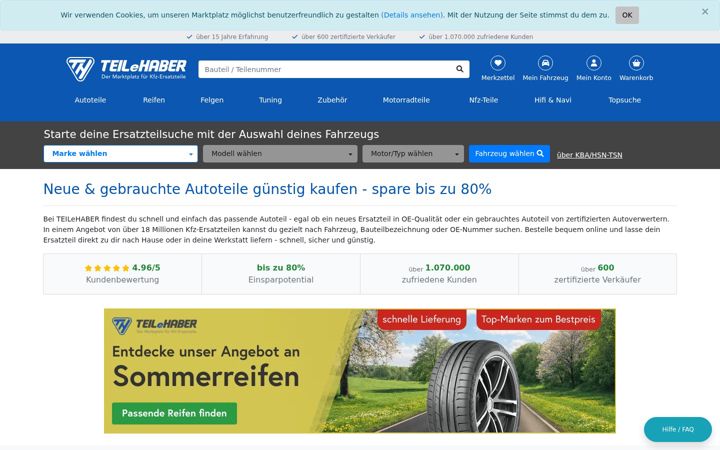 Screenshot of teilehaber.de
