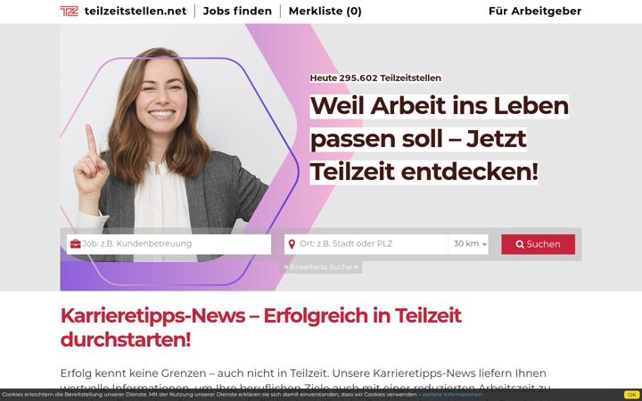 Ekrano kopija teilzeitstellen.net