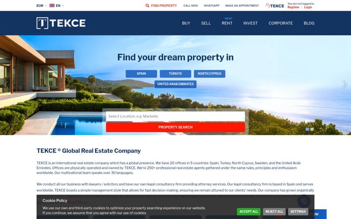 Screenshot of tekce.com