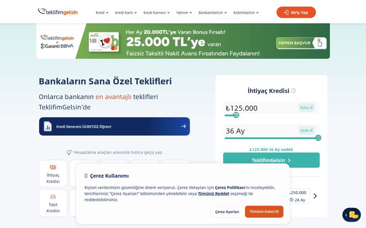 Screenshot of teklifimgelsin.com