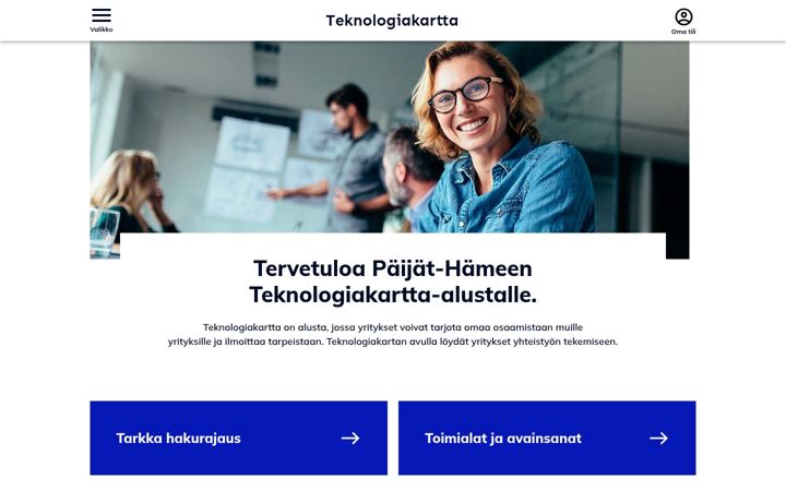 Screenshot ta' teknologiakartta.fi