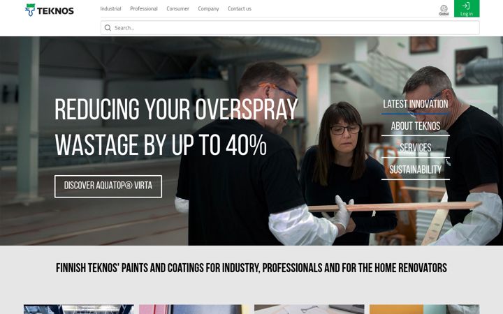 Screenshot von teknos.com