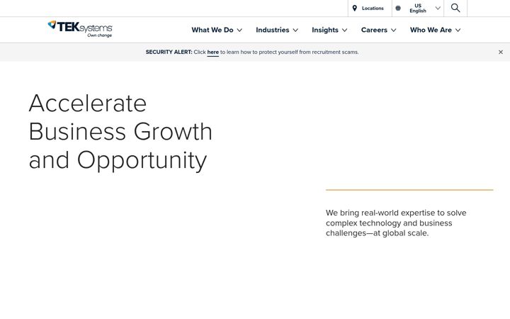 Screenshot of teksystems.com