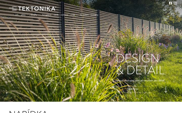 Screenshot stránky tektonika-ploty.cz