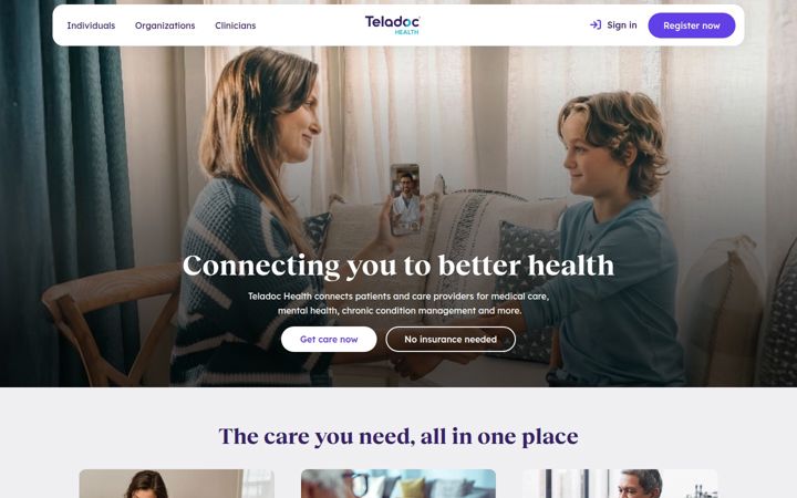 Screenshot di teladochealth.com