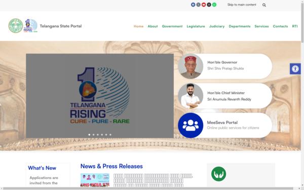 Screenshot of telangana.gov.in