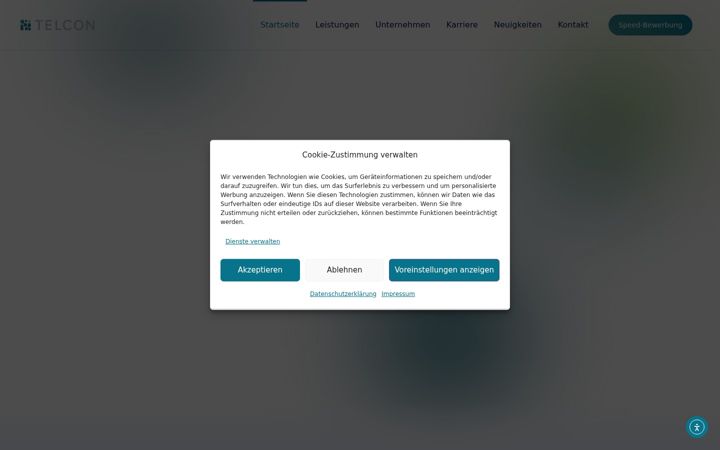 Screenshot van telcon-callcenter.de