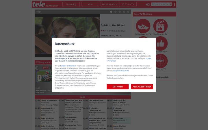 Screenshot of tele.at