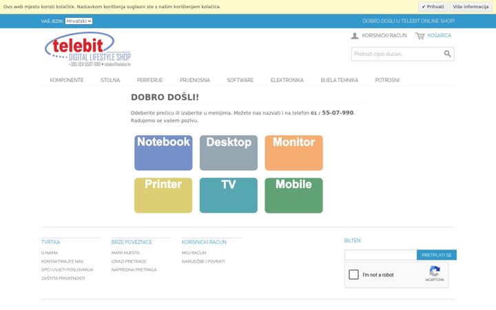 Screenshot van telebit.hr