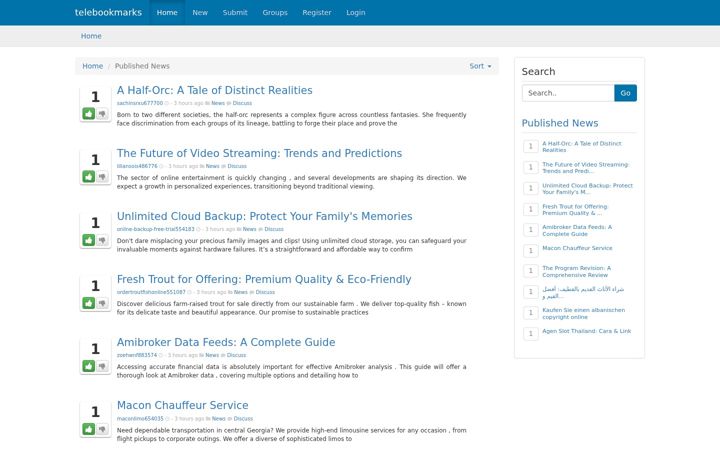 Screenshot of telebookmarks.com