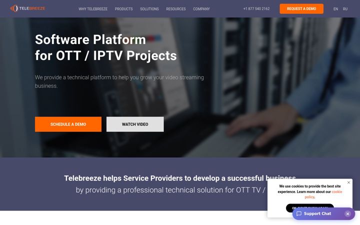 Screenshot of telebreeze.com
