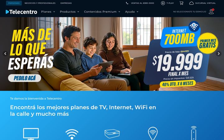 Screenshot of telecentro.com.ar