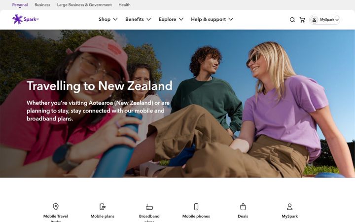 Screenshot of telecom.co.nz