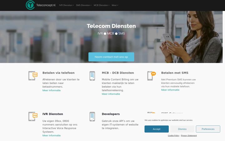 Ekrano kopija teleconcept.nl