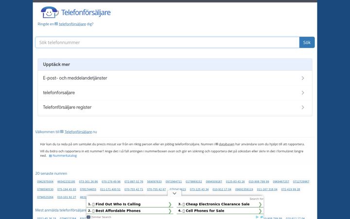 Screenshot of telefonforsaljare.nu