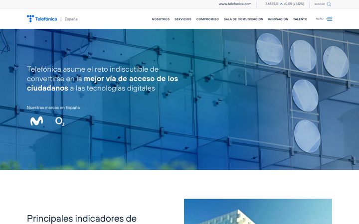 Posnetek zaslona telefonica.es