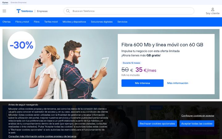 Screenshot di telefonicaempresas.es