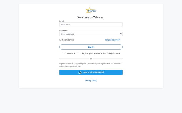 Screenshot of telehearportal.com