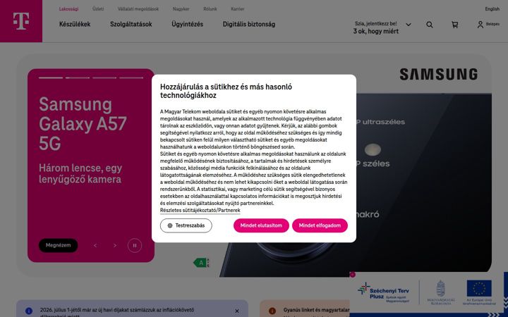 Skjámynd af telekom.hu