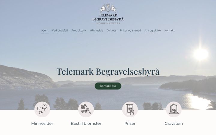 Screenshot of telemark-begravelsesbyraa.no