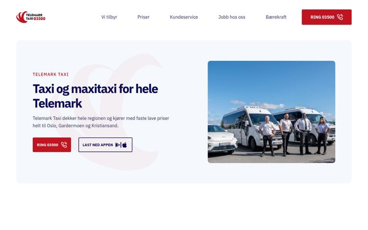 Screenshot of telemarktaxi.no