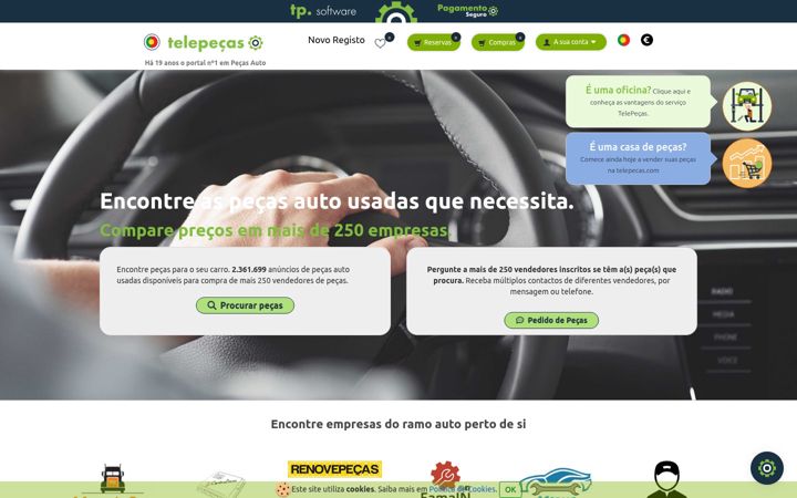 Screenshot of telepecas.com