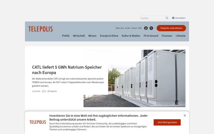 Screenshot von telepolis.de