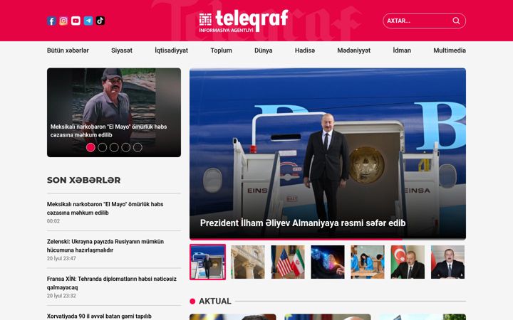 Screenshot of teleqraf.az