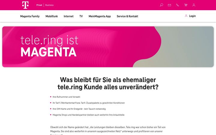 Screenshot of telering.at